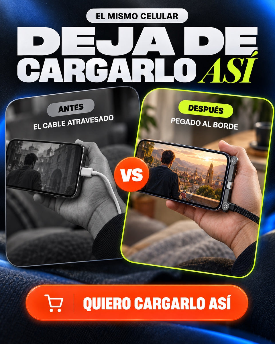 Deja de cargarlo así: el cable atravesado contra el cable pegado al borde
