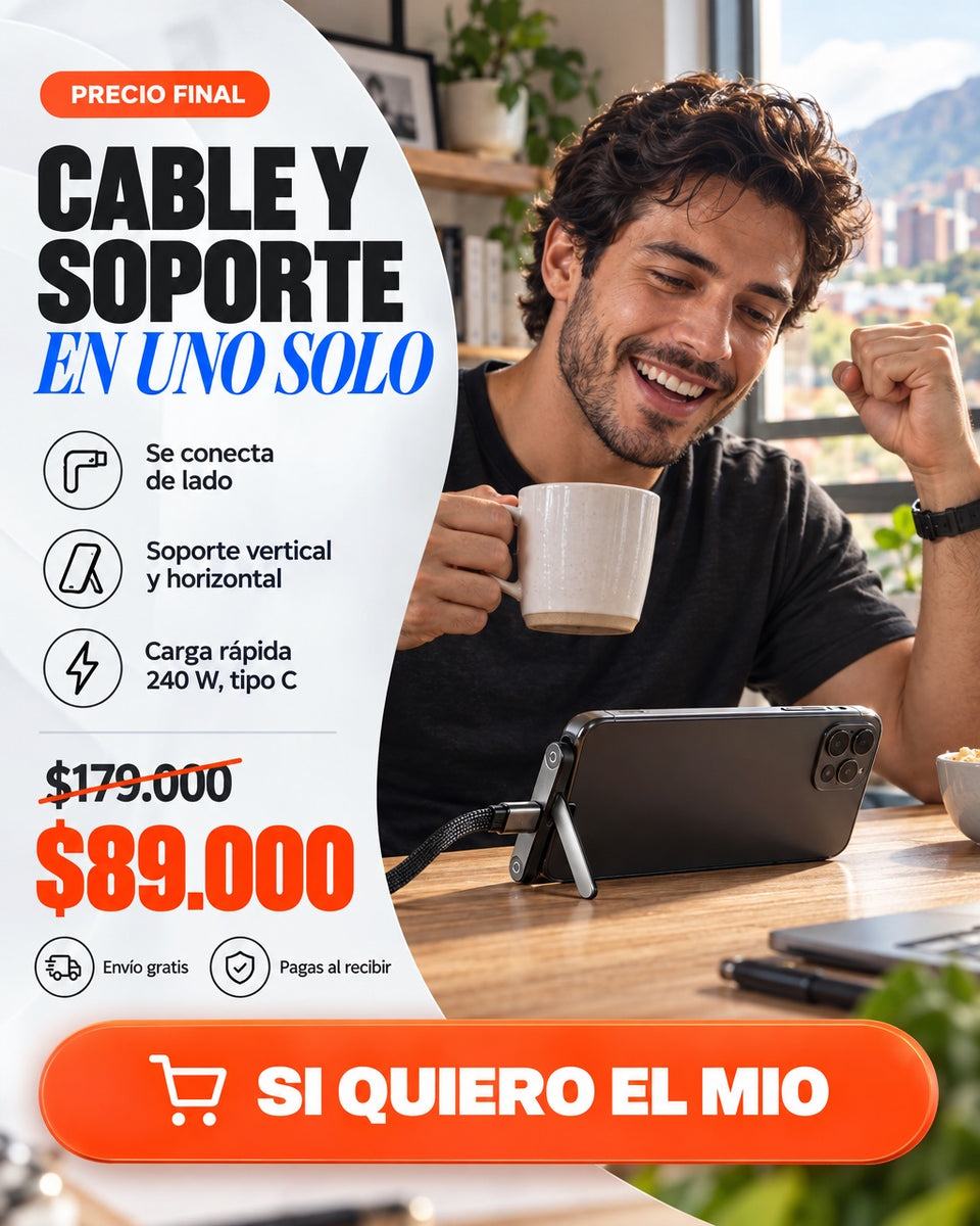 Cable y soporte en uno solo — $89.000