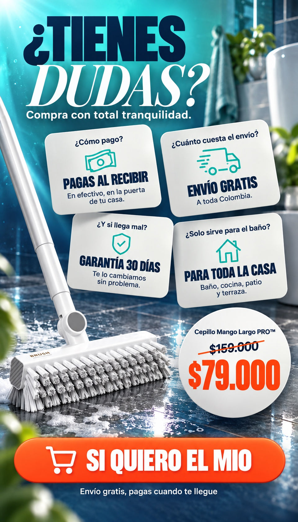 Dudas: pagas al recibir, envío gratis, garantía 30 días, para toda la casa — $79.000
