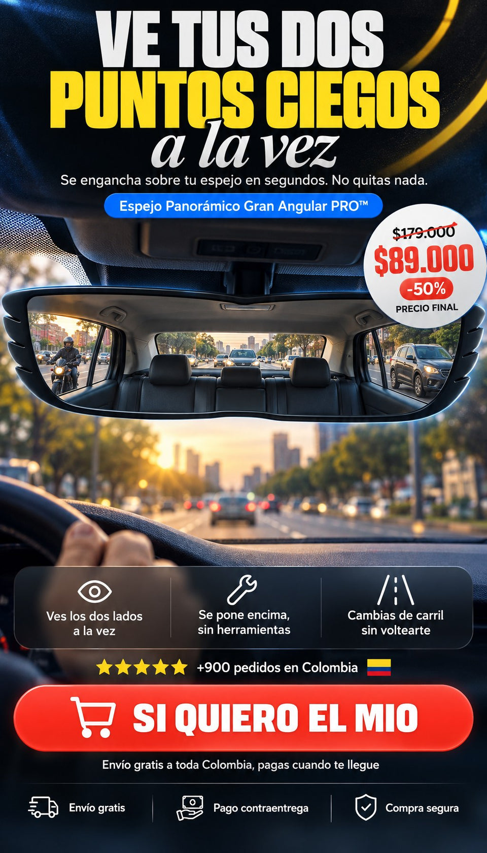 Espejo Panorámico Gran Angular PRO™ — $89.000, envío gratis y pago contraentrega