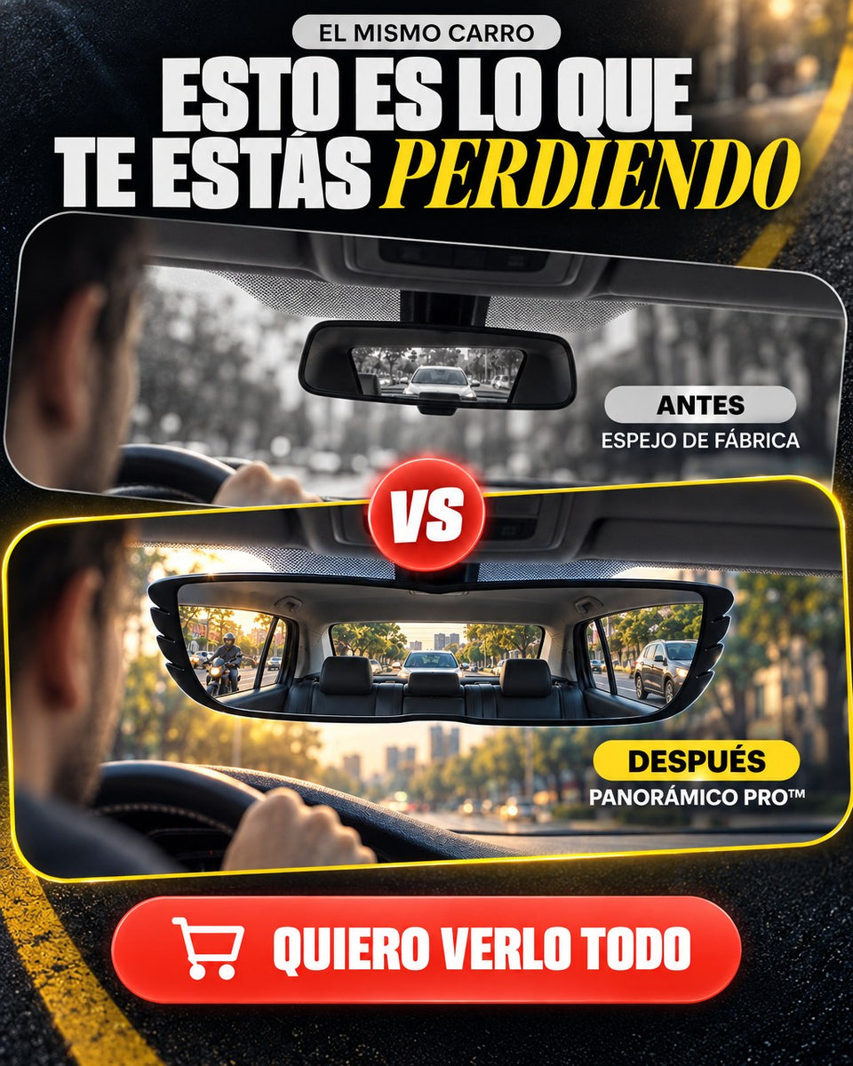 Antes y después: el espejo de fábrica contra el panorámico