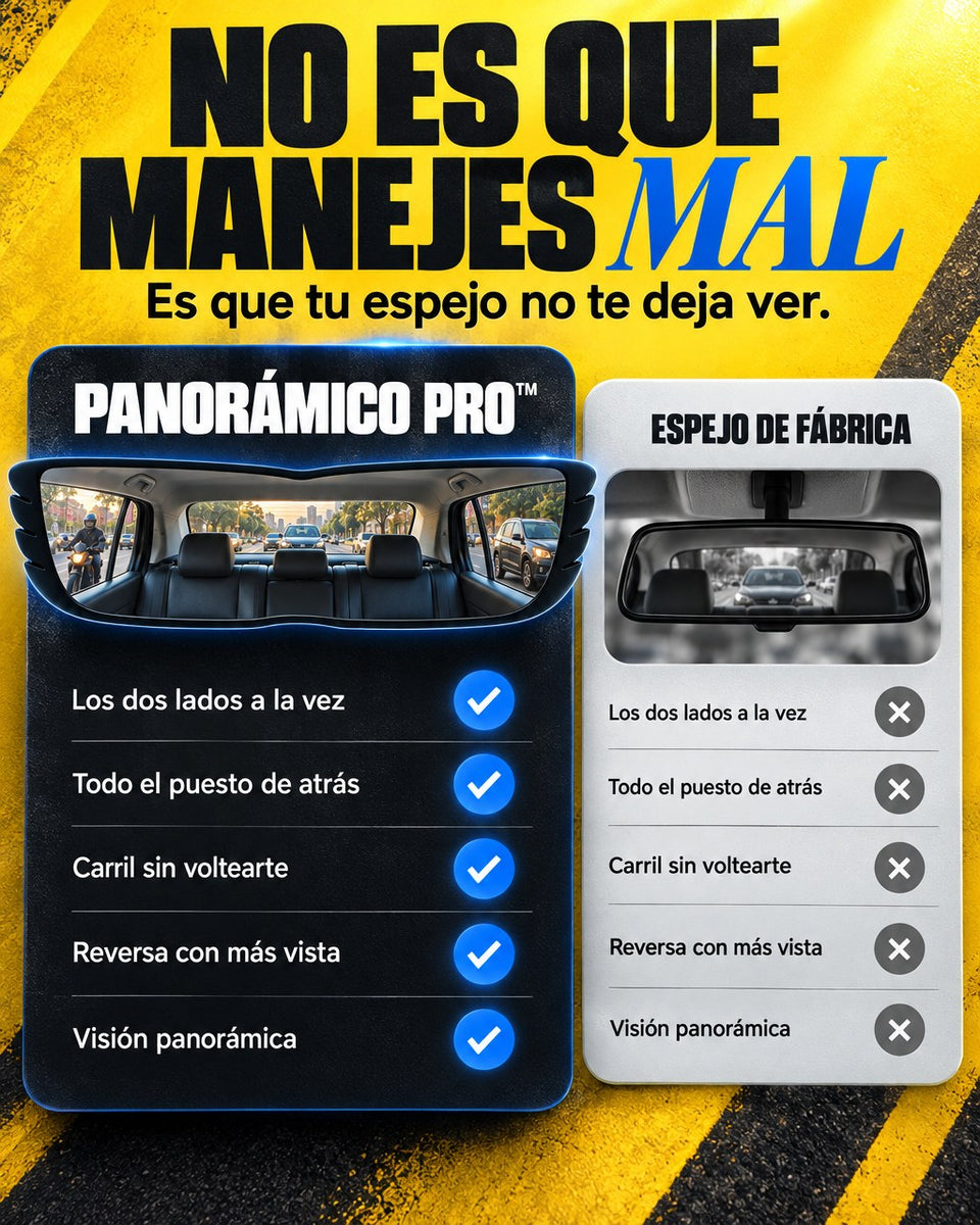 Panorámico PRO™ contra el espejo de fábrica