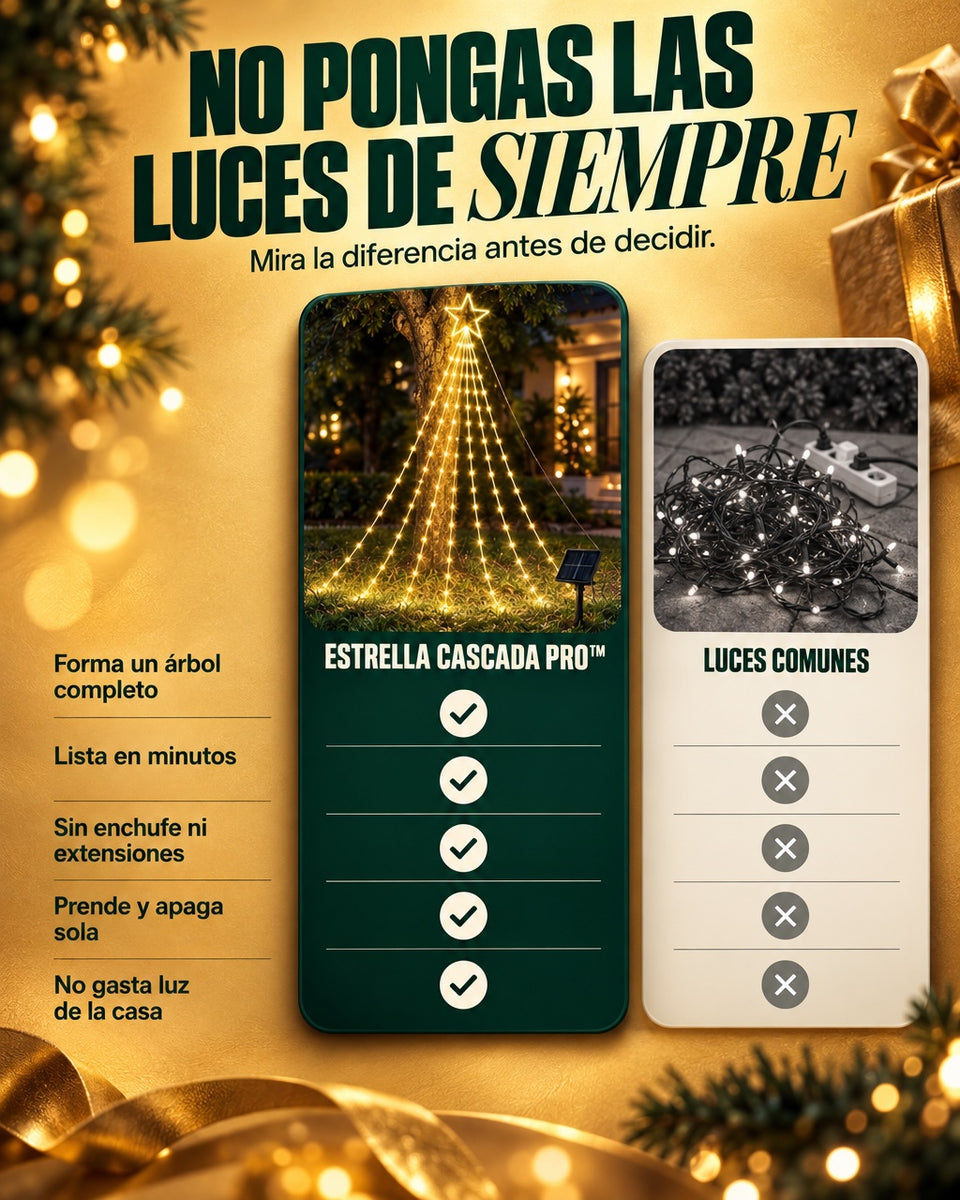 Estrella Cascada PRO™ contra las luces comunes