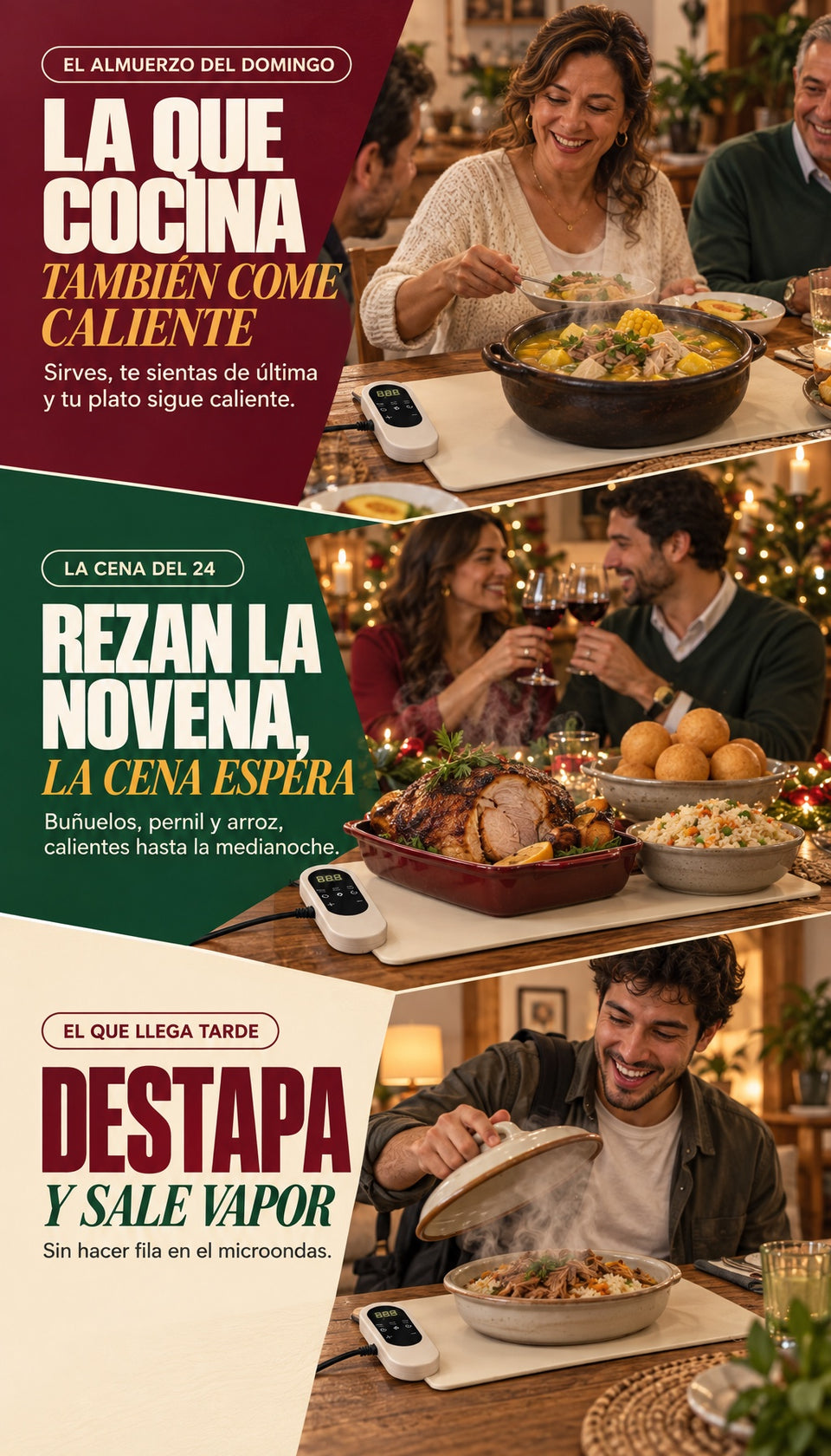 El almuerzo del domingo, la cena del 24 y el que llega tarde